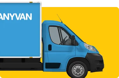 AnyVan branded van showing their man and van services 