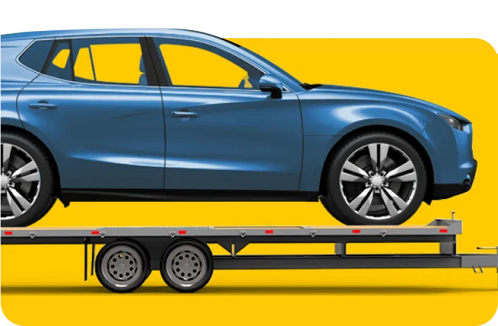 Image of a  car being delivered on a vehicle 